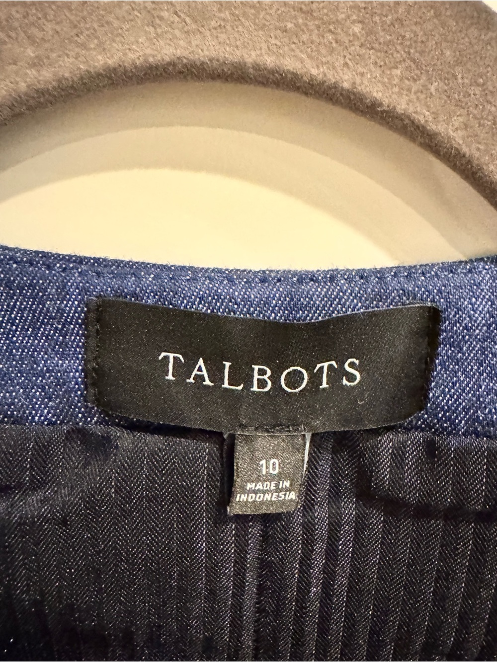 Talbots Blue Denim Vest with Gold Buttons - Picture 3 of 3
